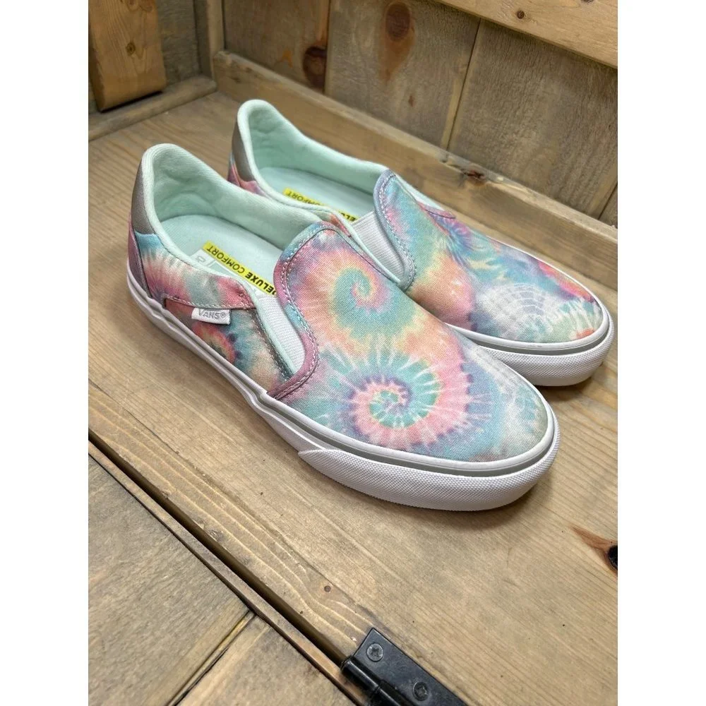 Vans Off The Wall Womens Slip On Sneakers Tie Dye Shoes US7.5 EU38 - Picture 2 of 8